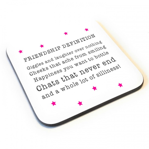 Sentimental Friendship Definition Wooden Gift Coaster